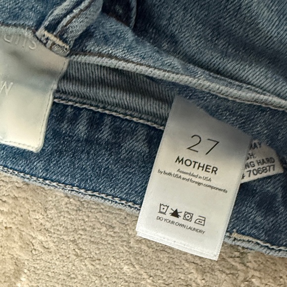 MOTHER Blue Distressed Flare Jeans - Picture 3 of 5